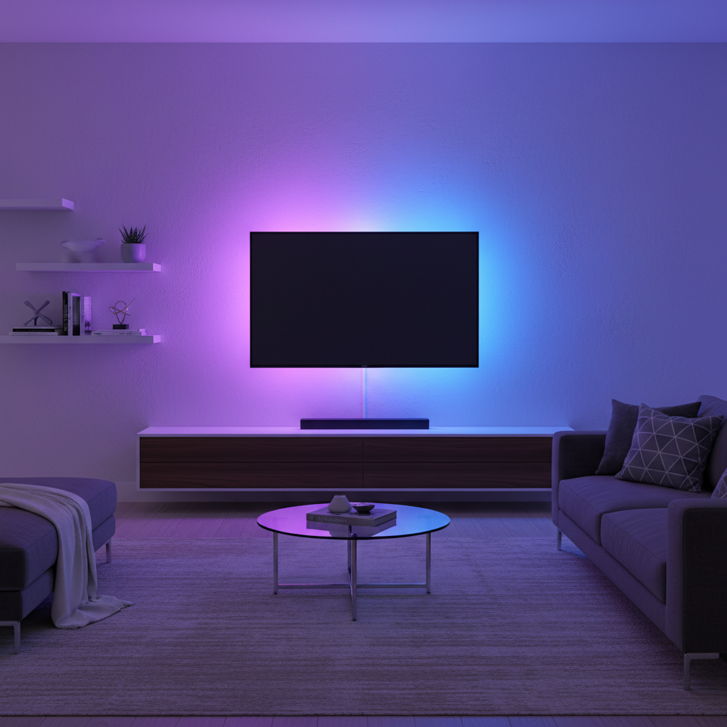 LED strips behind TV