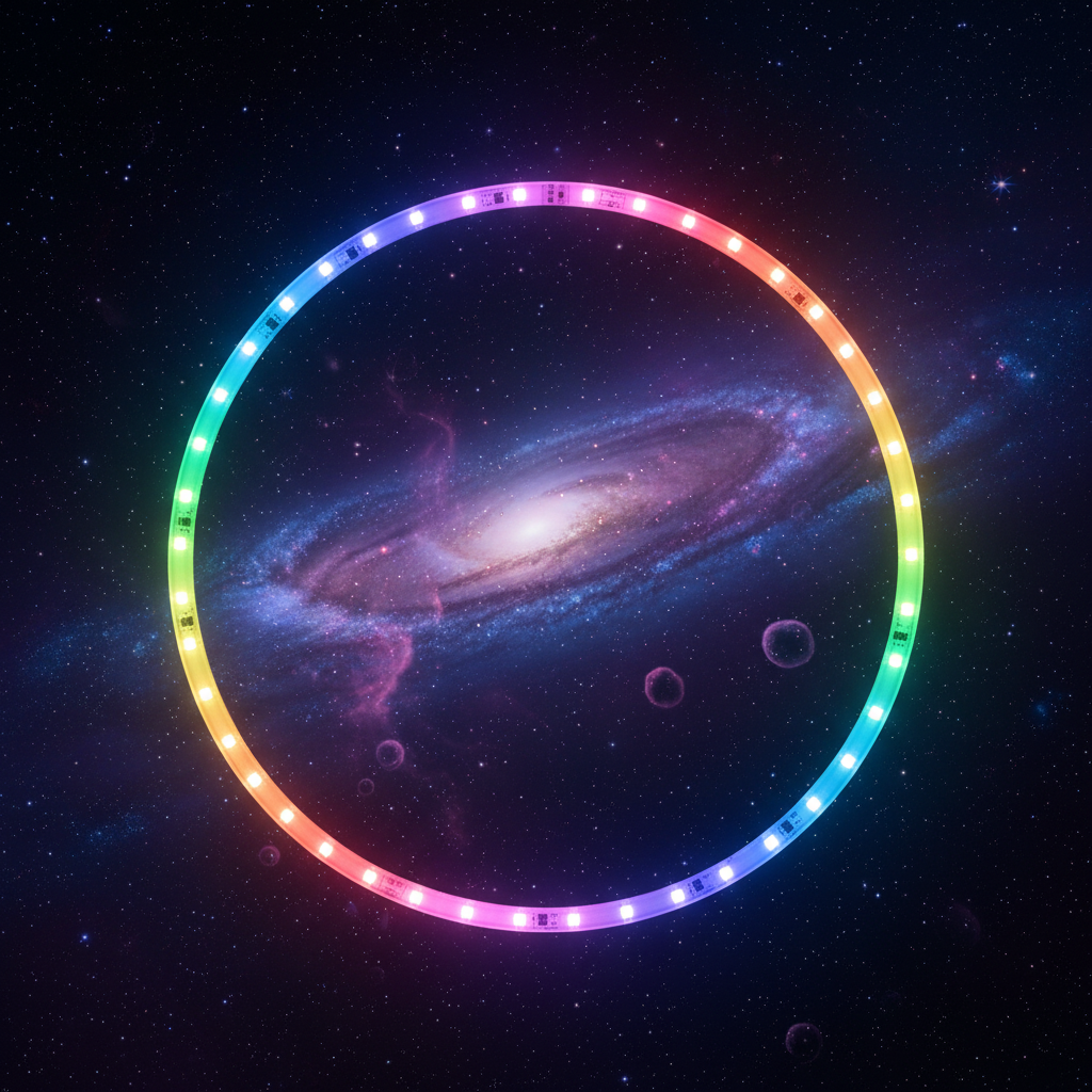 LED strips circular loop with galaxy