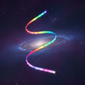 LED strips S-curve with nebula