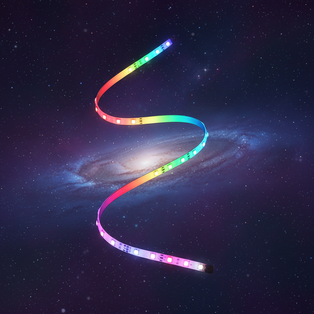 LED strips S-curve with nebula