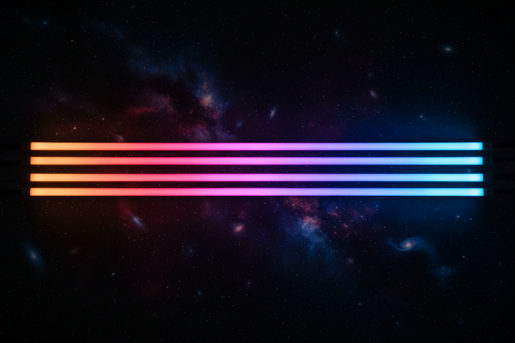 LED strips straight layout with galaxy
