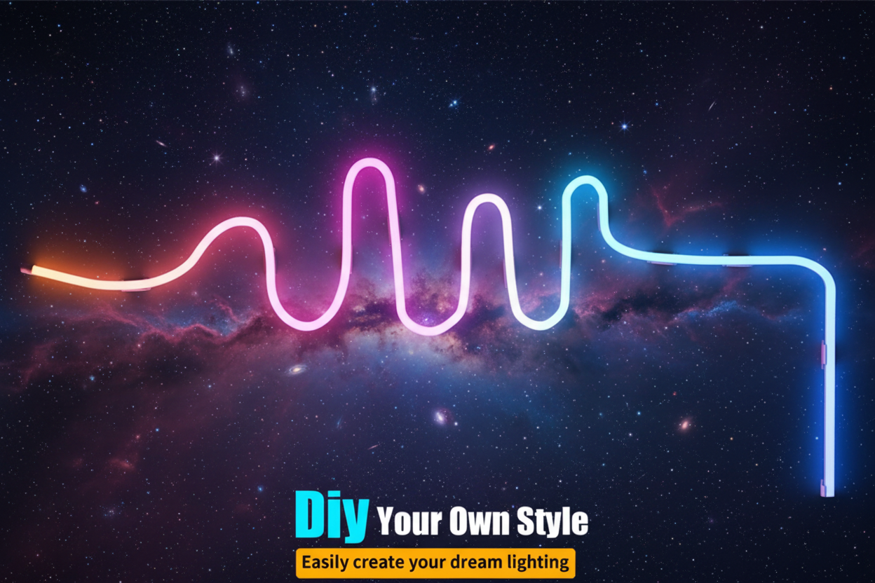 LED strips wave pattern with galaxy