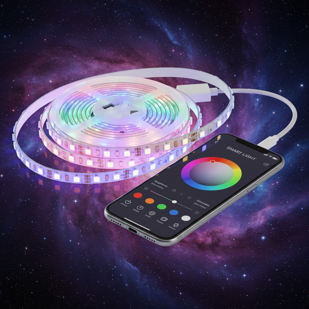 Smart LED strip with app and galaxy background